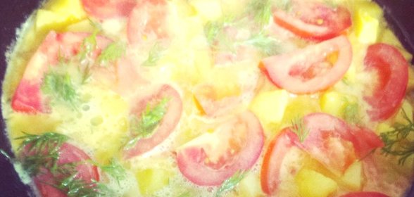 Испанская тортилья с картошкой и помидорами