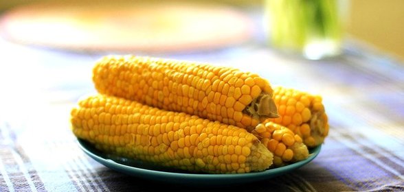 Вареная кукуруза с петрушкой