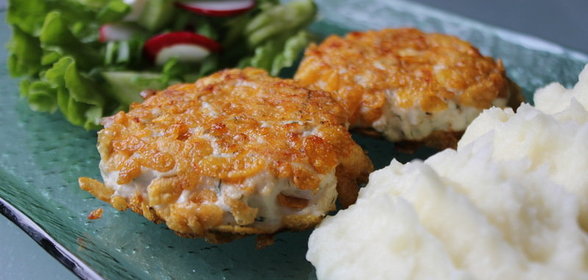 Куриные котлеты с творогом в хрустящей панировке