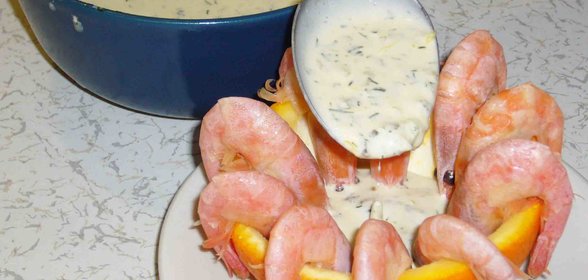 Креветки с апельсиновым соусом