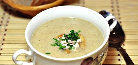 Суп-пюре грибной с сыром