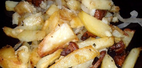 Жареная картошка с салом