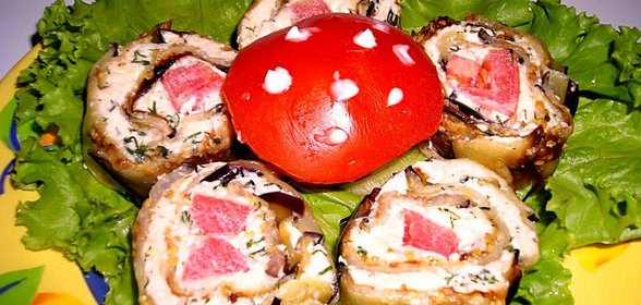 Роллы из баклажана