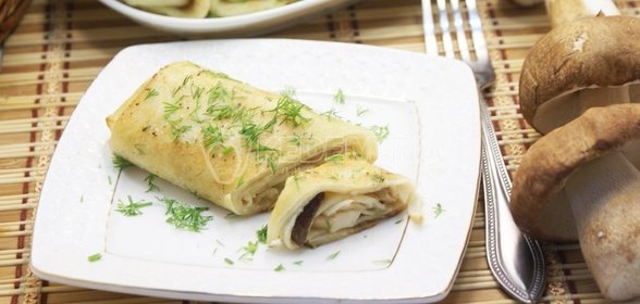 Блинчики с грибами