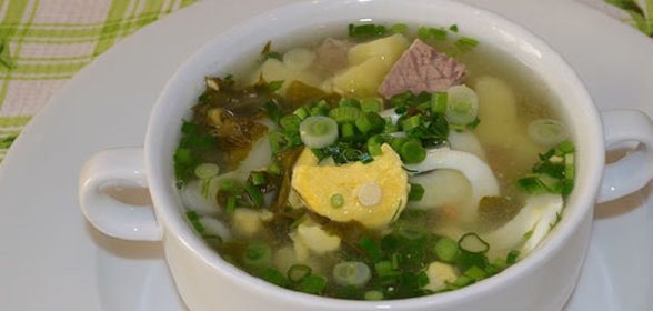 Яичница с зеленым луком