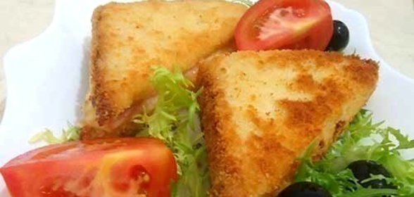 Гренки с ветчиной