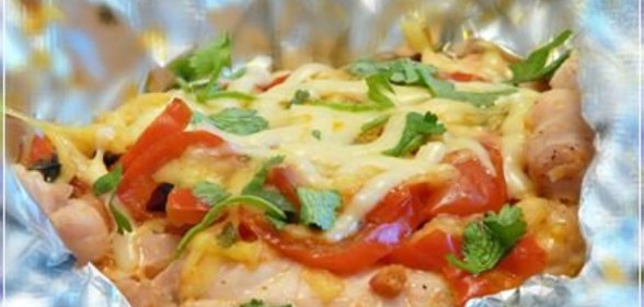 Куриная грудка под овощной шубой в фольге