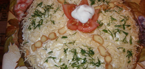 Необычный сырный салат,вариант