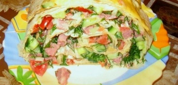 Бурито с ветчиной и грибами