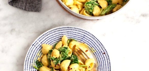 Паста с сливочным сыром и шпинатом