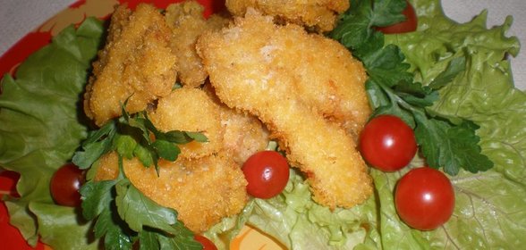 Куриные кусочки в панировке