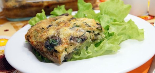 Яичная запеканка с грибами и овощами