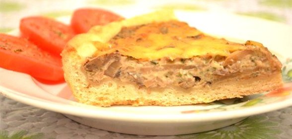Грибной пирог с сыром