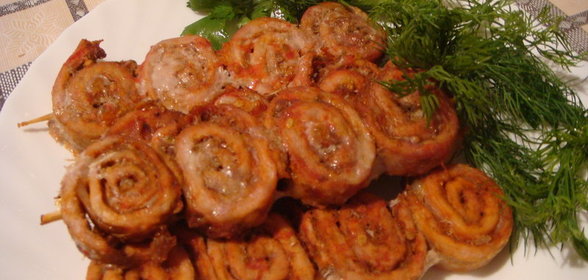Рулетики из баранины (шашлык)