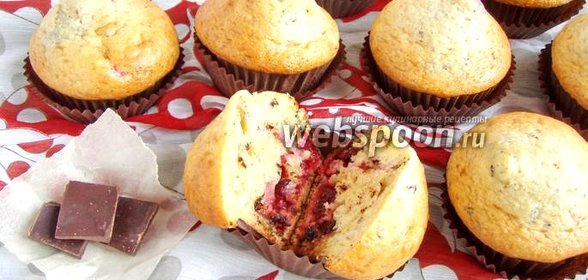 Маффины с йоштой и чёрным шоколадом