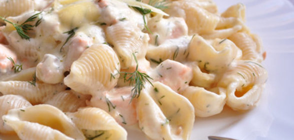 Паста с семгой в сливочном соусе