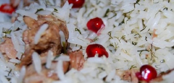 Плов с укропом и голяшками