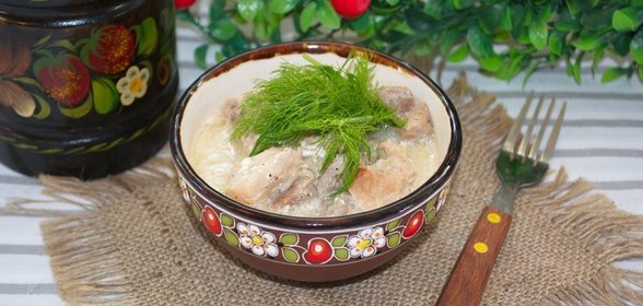 Свинина под сырным соусом