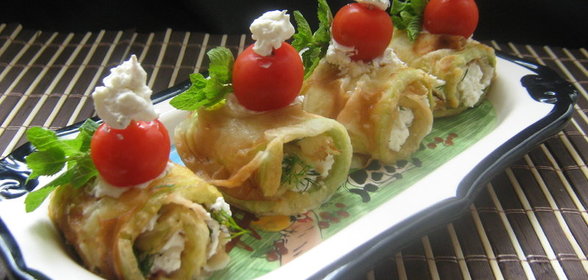 Рулетики из кабачков, закусочные
