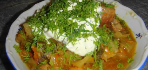 Годзя овощное рагу с мясом