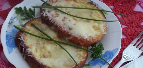 Гренки с сыром и зеленью