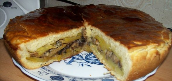 пирог картофельно-грибной