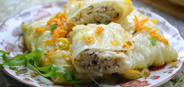 Постные голубцы с рыбой