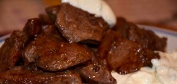 Жареная печень говяжья