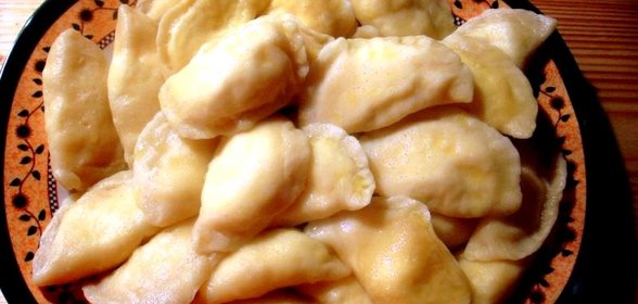 Вареники с солёным творогом