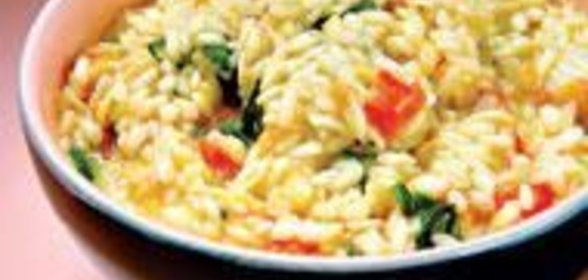 Ризотто с раками, шафраном и крапивой