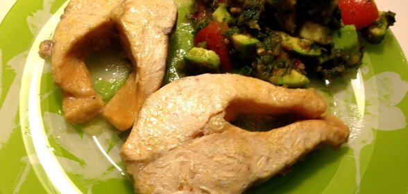 Лосось, запеченный в горчице