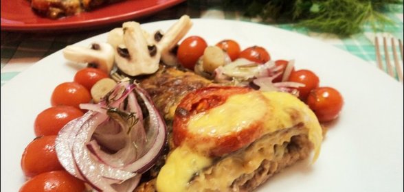 Карп, запеченный под сырным соусом