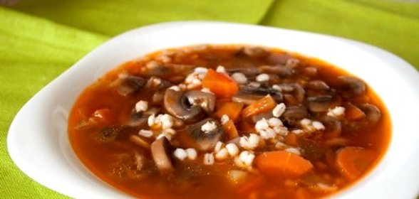 Грибной суп с перловкой