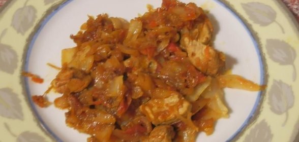 Тушеная квашеная капуста с мясом говядины