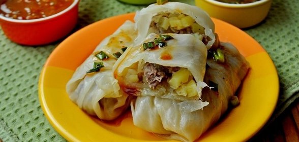 Капустные конвертики со свининой и овощами. Дуэль. ПРОШЛОЕ. Парим