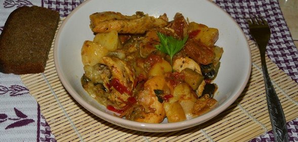 Рататуй с курицей