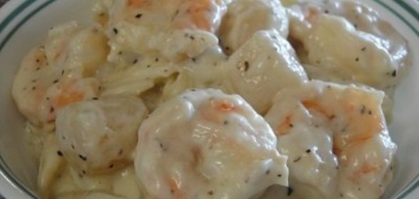 Паста Пенне с Сыром,Креветками и Гребешками ! ! !