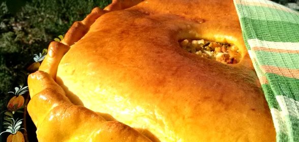 Тыквенный пирог с курицей