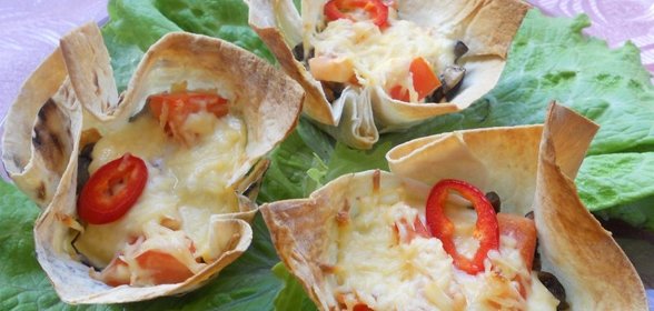 Корзиночки из лаваша с начинкой