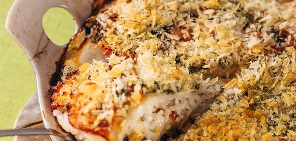 Запеканка из мидий с овощами