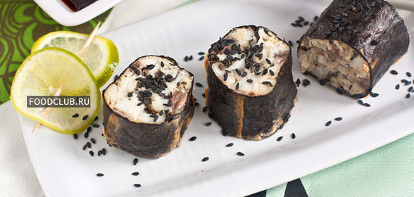 Горячие роллы с белой рыбой