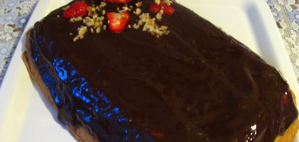 Манный десерт с печеньем и вареным сгущенным молоком