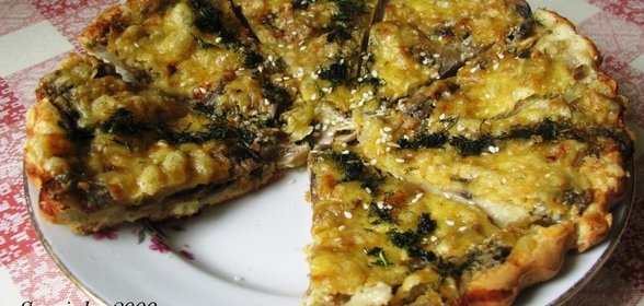 Солнечная пицца с шампиньонами и кунжутом (ДУЭЛЬ)