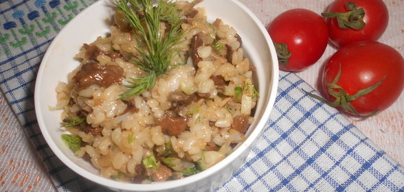 Рис с грибами в соевом соусе