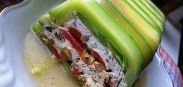 Творожный паштет с жареными перцами