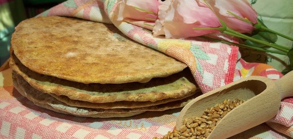 Лепешки из цельнозерновой муки с пророщенной пшеницей