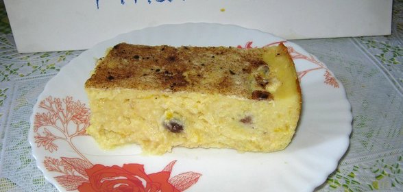 Пшенная запеканка с тыквой и изюмом