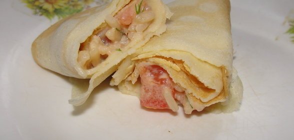 блины с красной рыбой