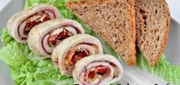 Итальянский Куриные рулеты с начинкой из ветчины, сыра и перца