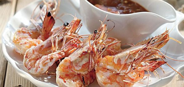 Креветки по-креольски и соус барбекю с бурбоном